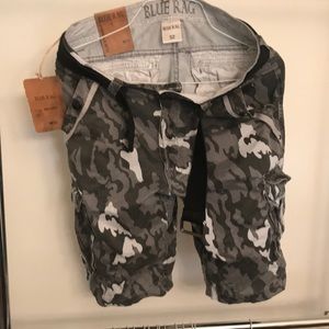 Blue Rag premium denim “winter camo” cargo shorts